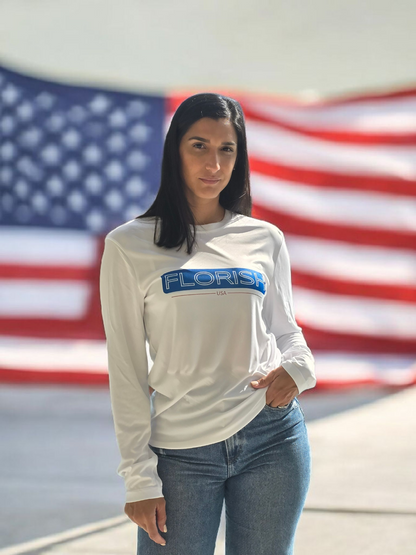 Florish USA patriotic long sleeve t-shirt – unisex red white blue tee