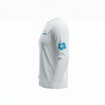 Florish Aloha Hibiscus long sleeve Tee with tropical flower graphic – unisex Florida beach shirt