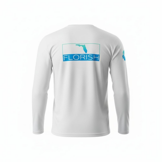 Florish Aloha Hibiscus long sleeve Tee with tropical flower graphic – unisex Florida beach shirt