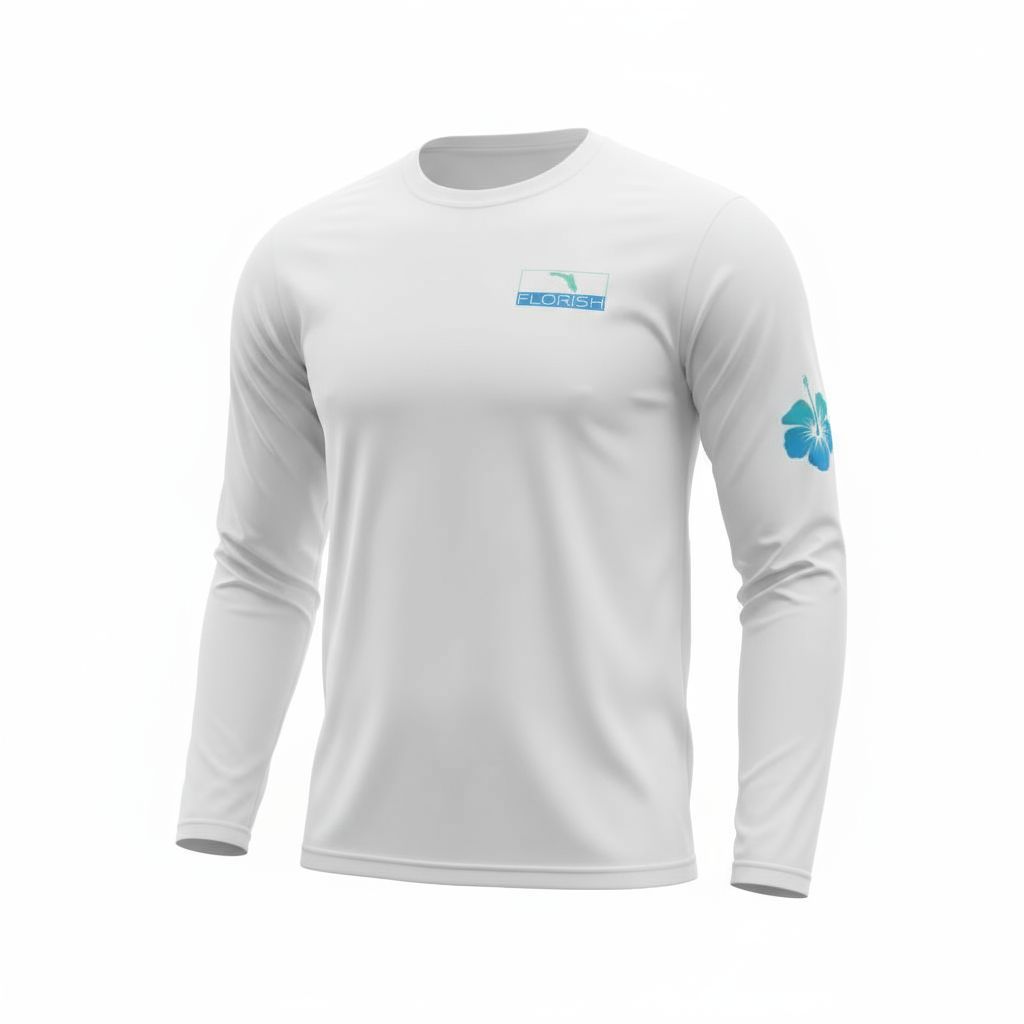 Florish Aloha Hibiscus long sleeve Tee with tropical flower graphic – unisex Florida beach shirt