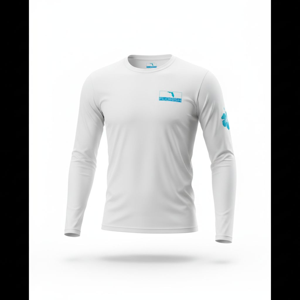 Florish Aloha Hibiscus long sleeve Tee with tropical flower graphic – unisex Florida beach shirt