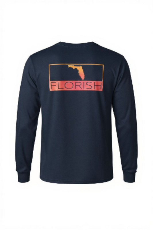 Florish Classic FL Key West Sunset - unisex long sleeve cotton t-shirt – Florida sunset graphic tee