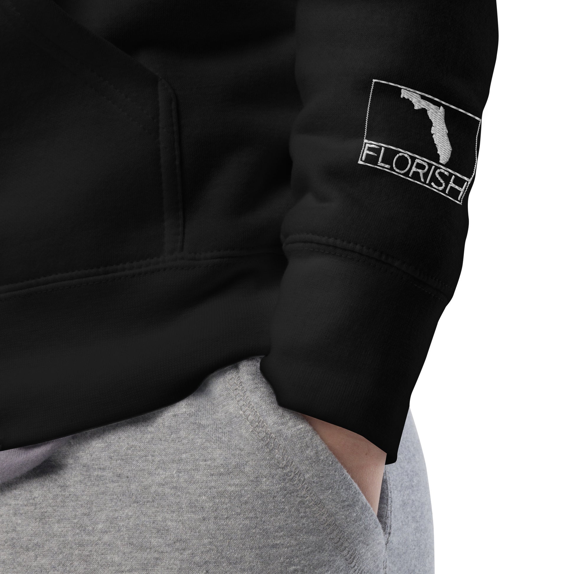 Florish Classic FL Hoodie with embroidered sleeve – unisex Florida hoodie