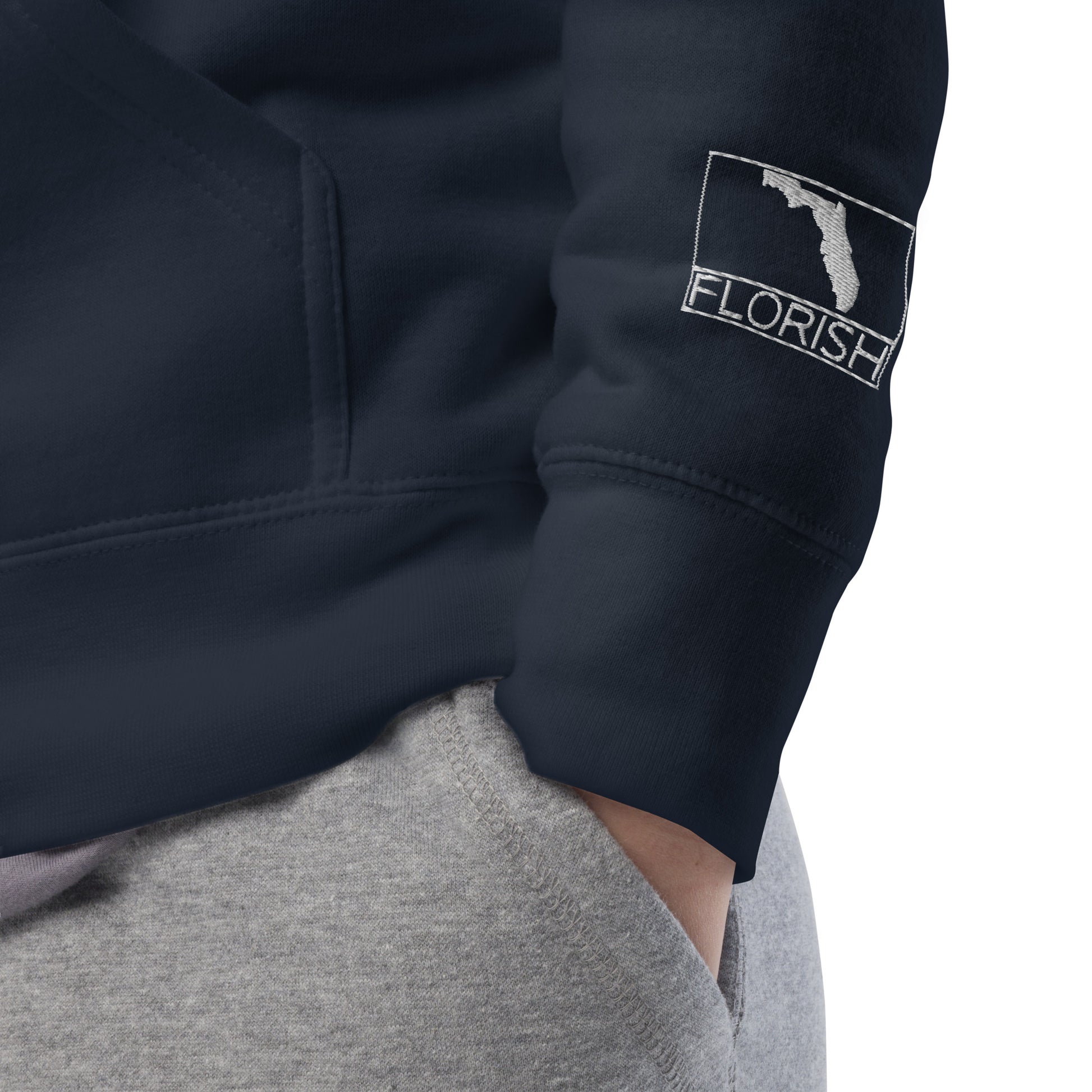 Florish Classic FL Hoodie with embroidered sleeve – unisex Florida hoodie