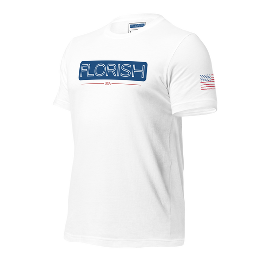 Florish USA patriotic t-shirt – unisex red white blue tee