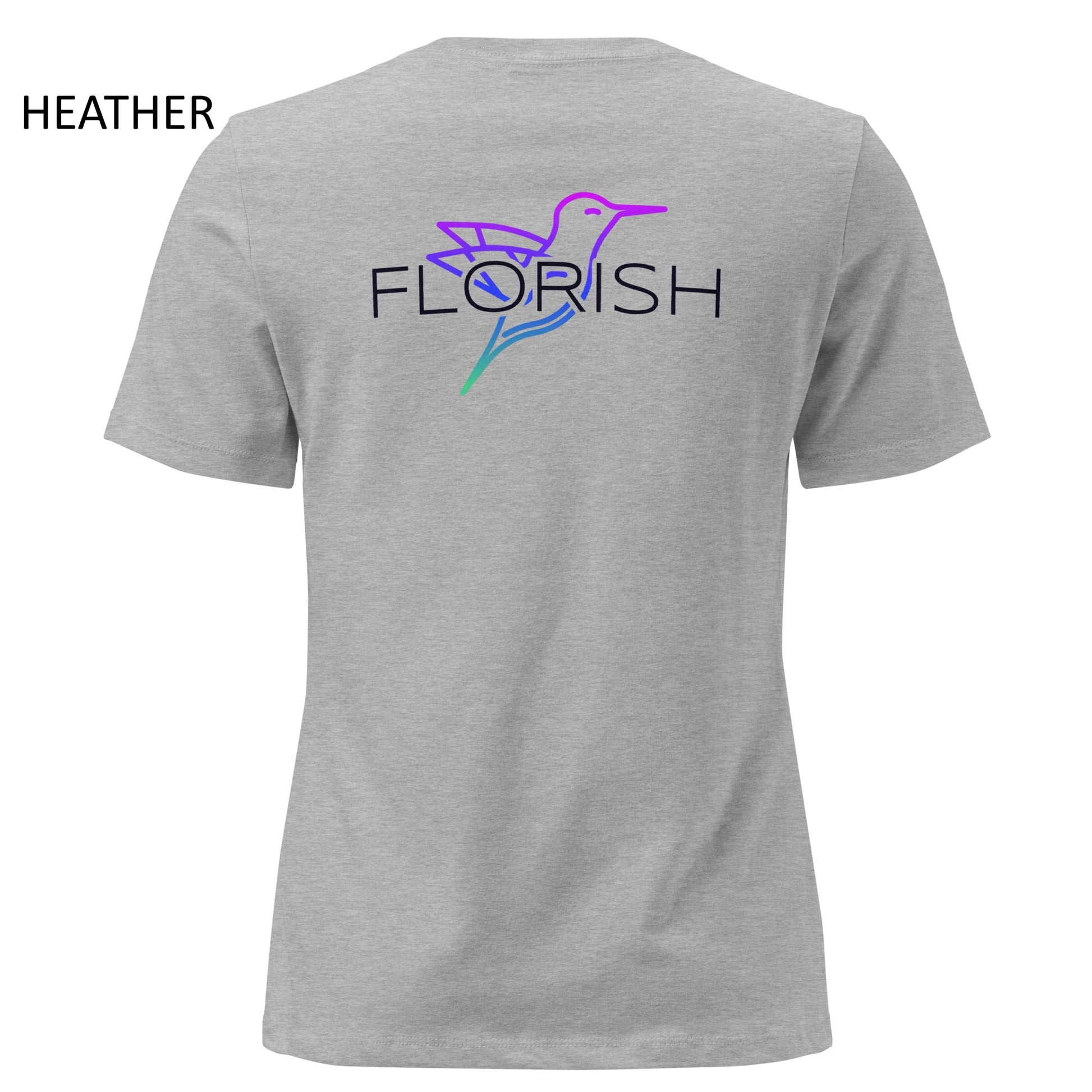 Florish Nectar hummingbird shirt in Miami Nights colors – women's tee