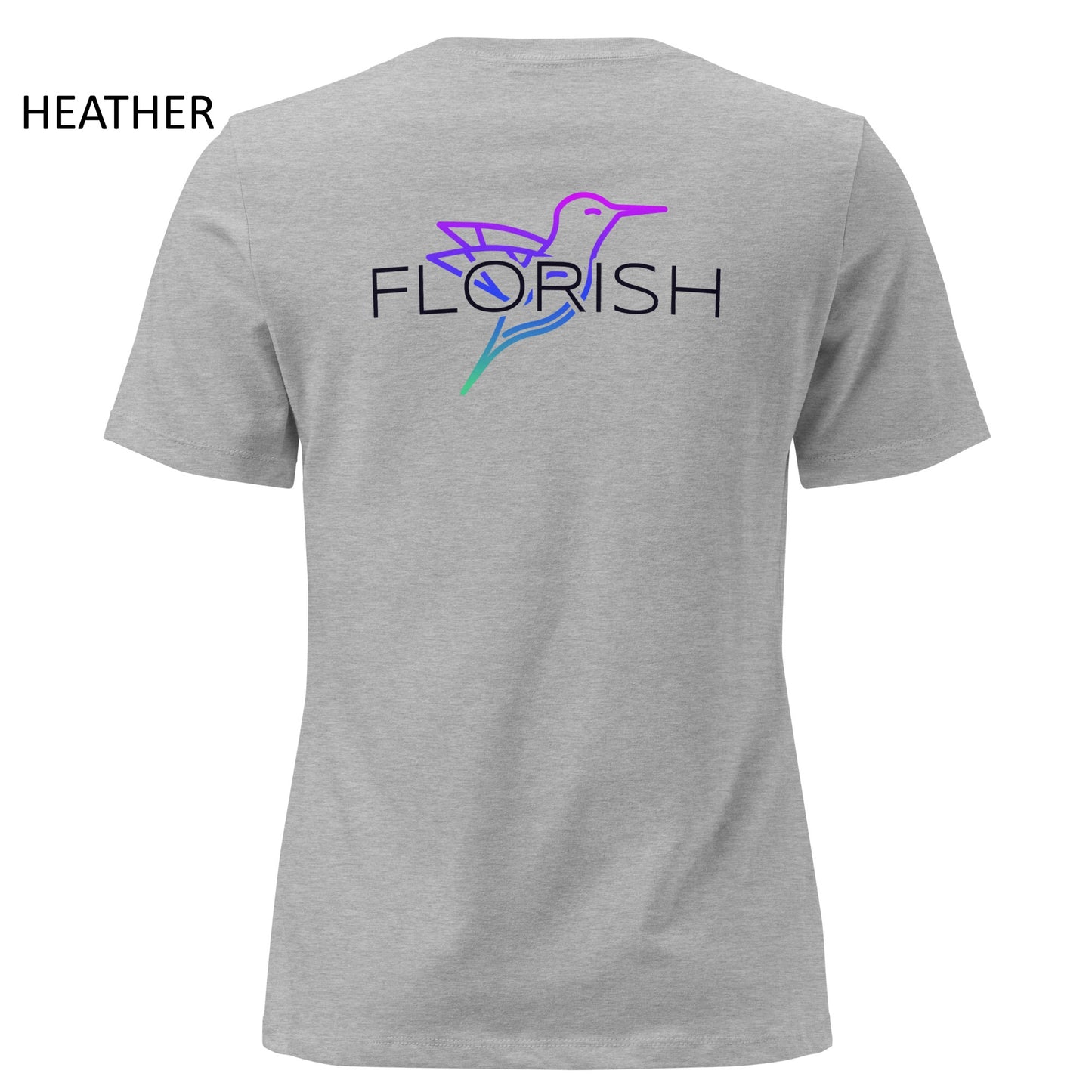 Florish Nectar hummingbird shirt in Miami Nights colors – women's tee