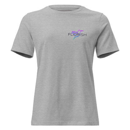 Florish Nectar hummingbird shirt in Miami Nights colors – women's tee