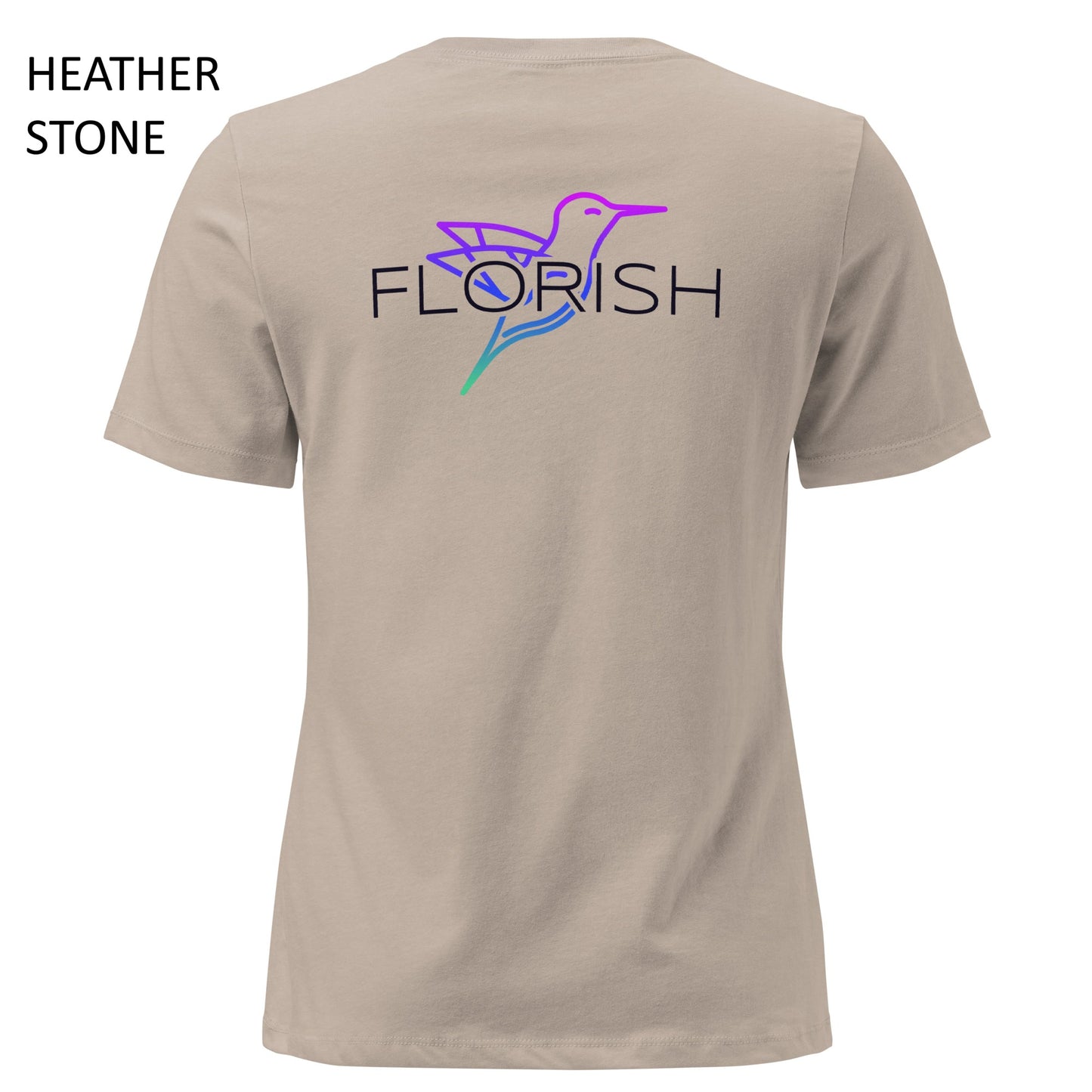 Florish Nectar hummingbird shirt in Miami Nights colors – women's tee