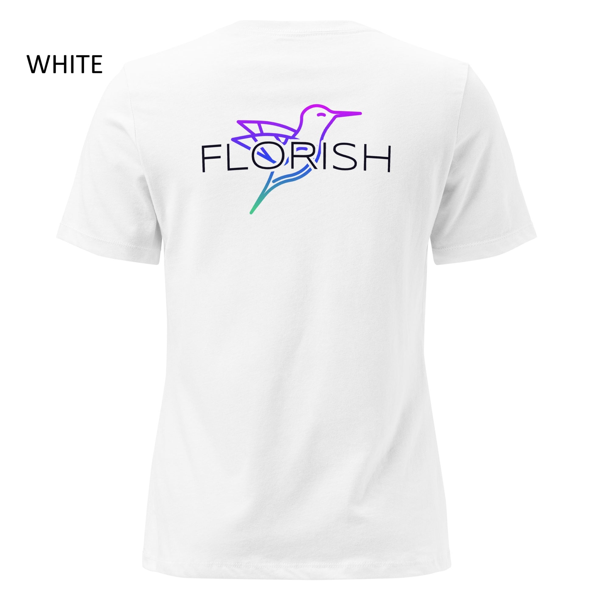 Florish Nectar hummingbird shirt in Miami Nights colors – women's tee